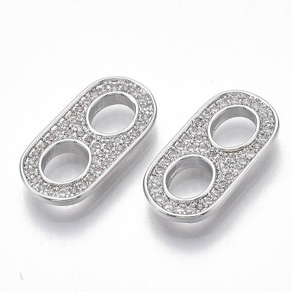 Brass Micro Pave Cubic Zirconia Links/Connercots