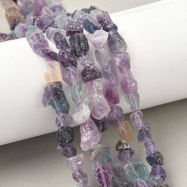 Raw Rough Natural Fluorite Beads Strands