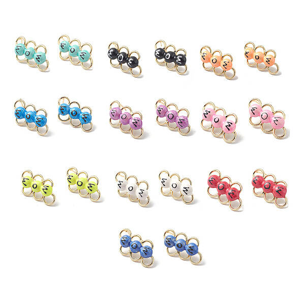 Mother's Day Brass Enamel Stud Earrings