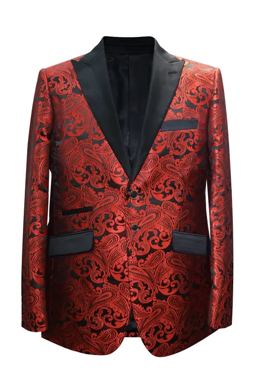 Paisley-400 Red - Mens Wholesale Blazers