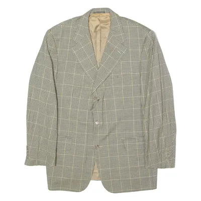 CORNELIANI Mens Blazer Jacket Yellow Wool Check L