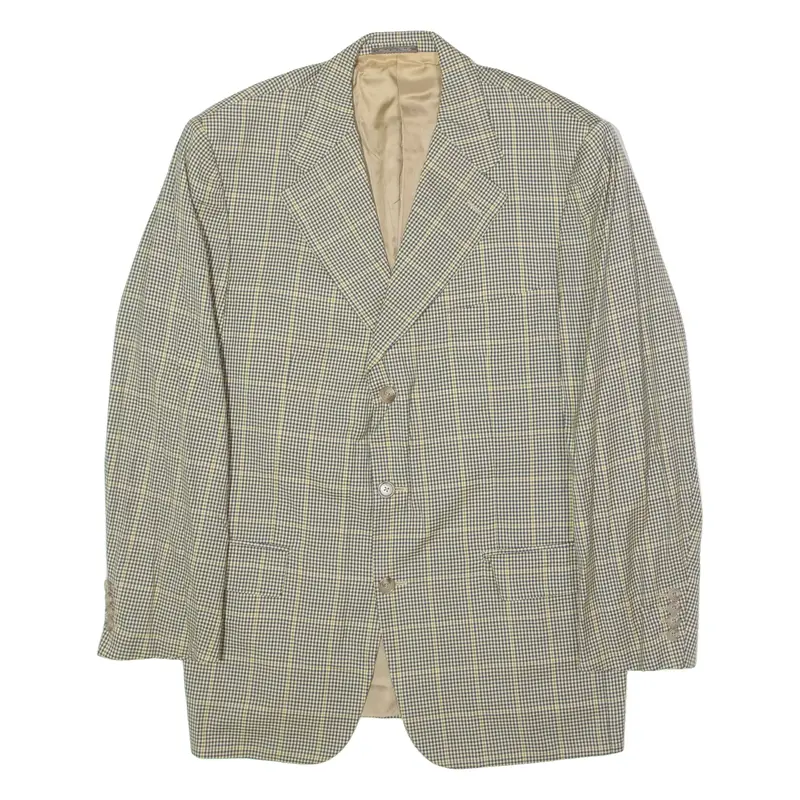 CORNELIANI Mens Blazer Jacket Yellow Wool Check L
