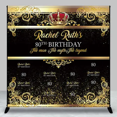 Legend Gold Step And Repeat Custom Birthday Backdrop - Aperturee