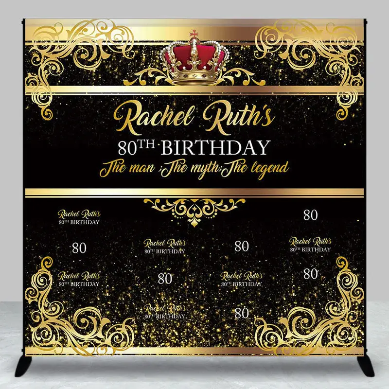 Legend Gold Step And Repeat Custom Birthday Backdrop - Aperturee