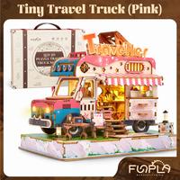FUNPOLA 3D Wooden Puzzle Travel Truck Model - 3D DIY Kit with Touch-Activated LED Lights - Ideal for Teens, Adults & Home Dé...