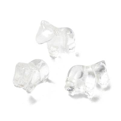 Natural Quartz Crystal Carved Half Hole Beads