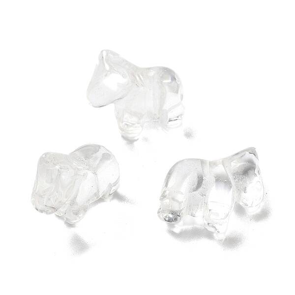Natural Quartz Crystal Carved Half Hole Beads