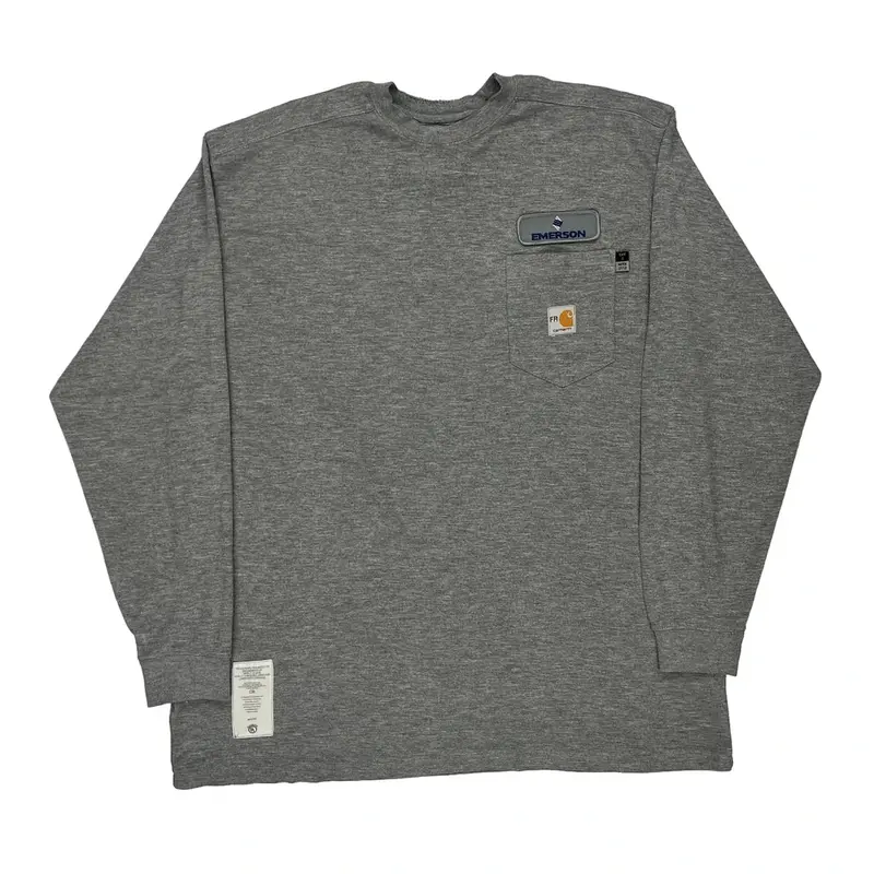 Carhartt Long Sleeve T-Shirt - XL Grey Cotton
