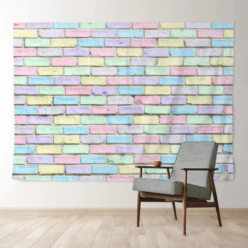 Aperturee Spring Color Brick Wall Hppy Easter Day Backdrop