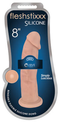 8 Inch Fleshstixxx Silicone Dildo W/o Balls -  Vanilla