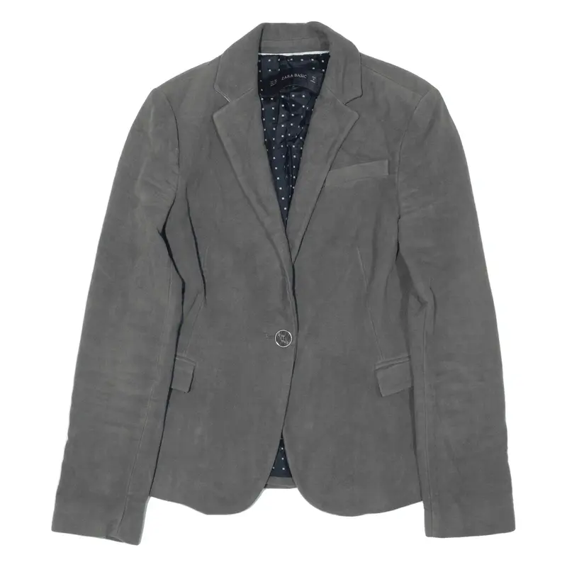 ZARA Basic Blazer Jacket Grey Womens XS