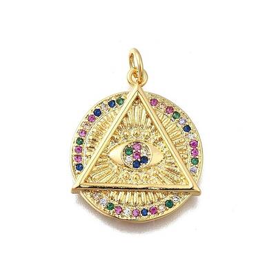 Brass Micro Pave Cubic Zirconia Pendants