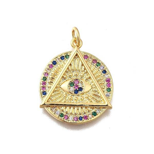 Brass Micro Pave Cubic Zirconia Pendants