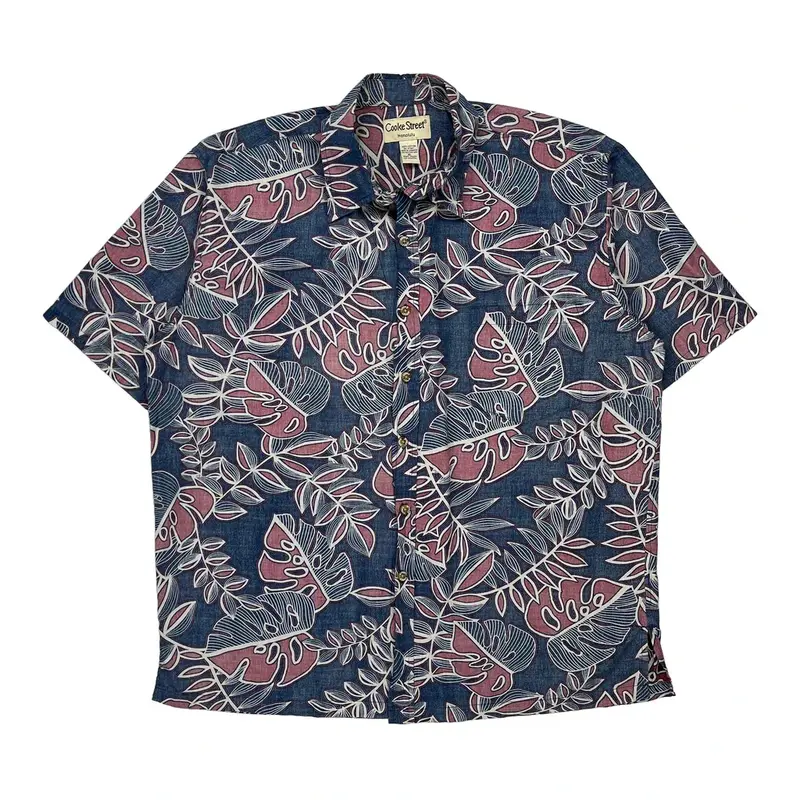 Cooke Street Hawaiian Shirt - XL Blue Cotton