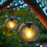 Outdoor Solar Hanging Light,2/4 packs Solar Lantern Outdoor Garden with IP65 Waterproof,Waterproof Lantern For Halloween Chri...