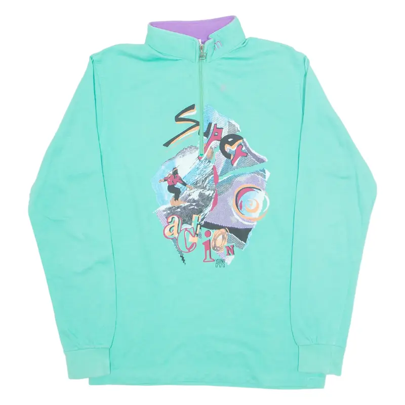 MASER M Girls Sweatshirt Green 1/4 Zip 13Y