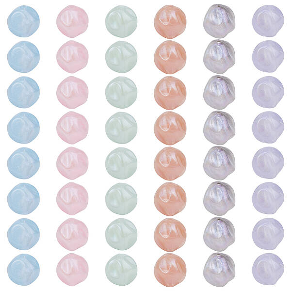 48pcs 6 colors Opaque Acrylic Beads
