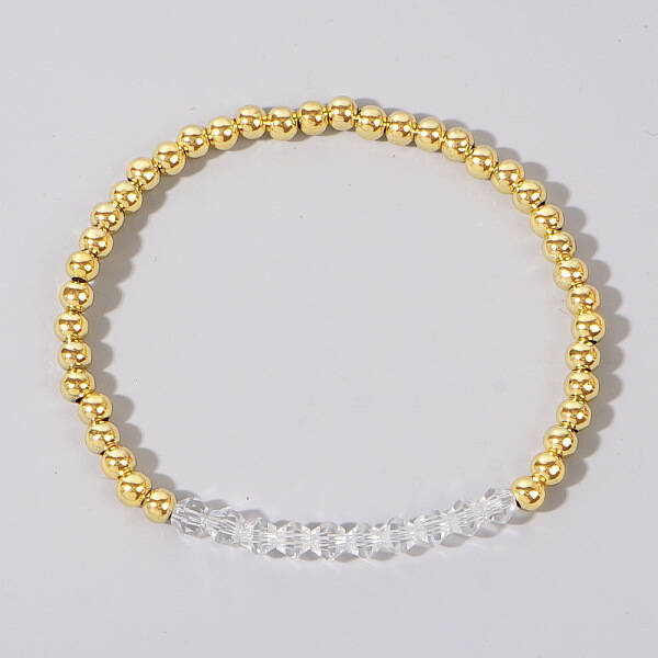 Colorful Birthstone Faceted Bicone & Brass Beaded Stretch Bracelets for Women