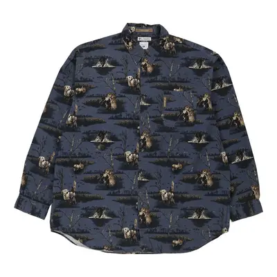 Columbia Patterned Shirt - 2XL Navy Cotton
