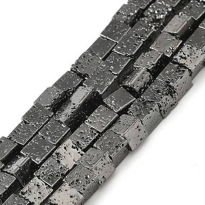 Electroplated Natural Lava Rock Beads Strands
