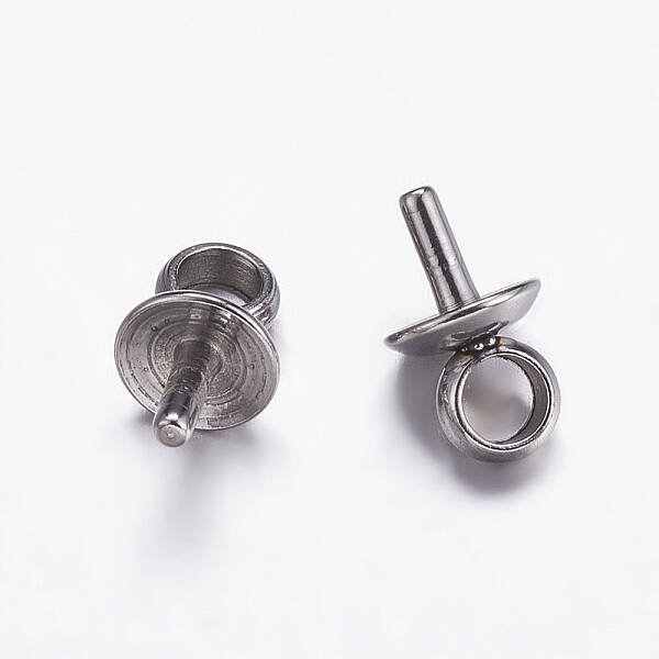 304 Stainless Steel Cup Pearl Peg Bails Pin Pendants