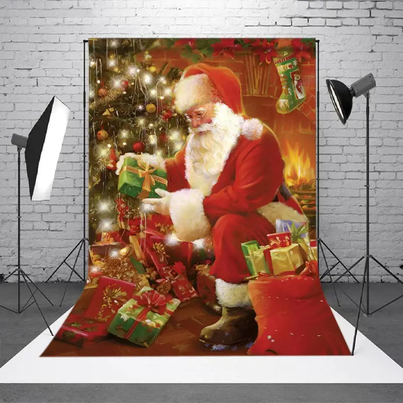 Santa Gifts Xmas Tree Photoshoot Christmas Backdrop - Aperturee