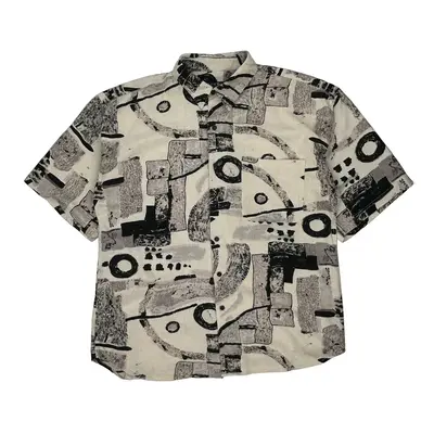 Montage Patterned Shirt - XL Black Cotton