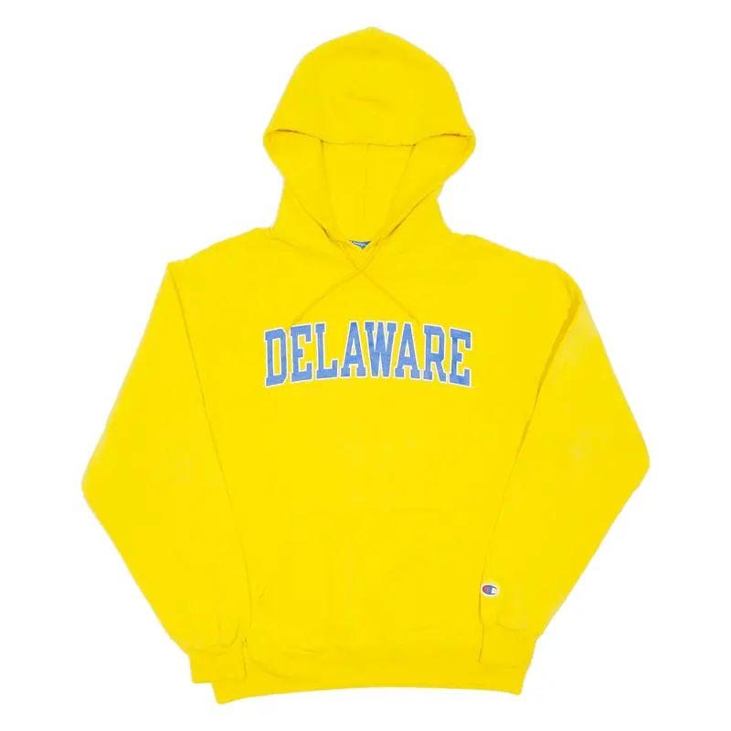 CHAMPION Mens Yellow Hoodie Pullover USA M