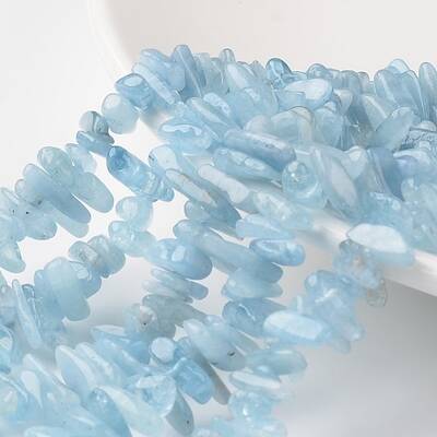 Grade A+ Nuggets Natural Aquamarine Bead Strands