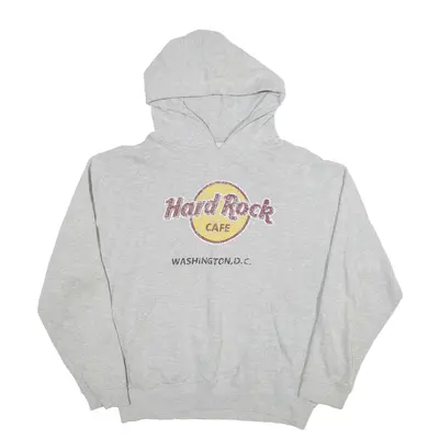 HARD ROCK CAFE Washington DC Hoodie Grey Pullover Mens L