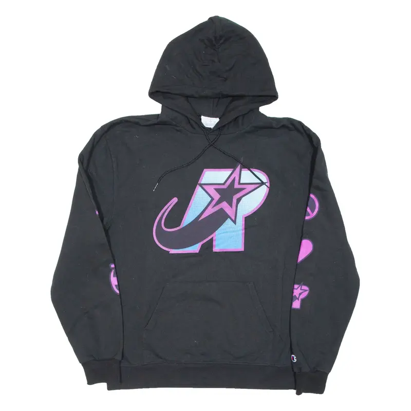 CHAMPION Womens Black Hoodie L