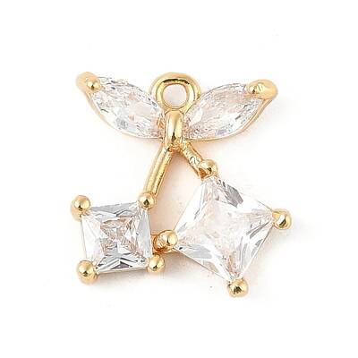 Brass Micro Pave Clear Cubic Zirconia Pendants