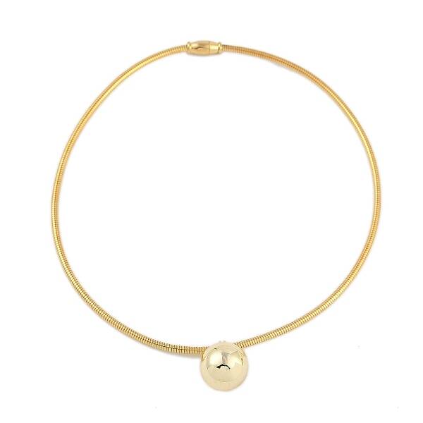 Stainless Steel Round Snake Chain Pendant Necklaces