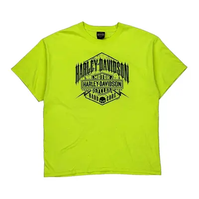 Wisconsin Harley Davidson Graphic T-Shirt - XL Yellow Cotton Blend