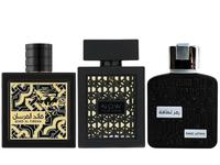 RAVE NOW BLACK (MEN)+ RAMZ LATTAFA SILVER + QAED AL FURSAN - Fragrance Gift Bundle