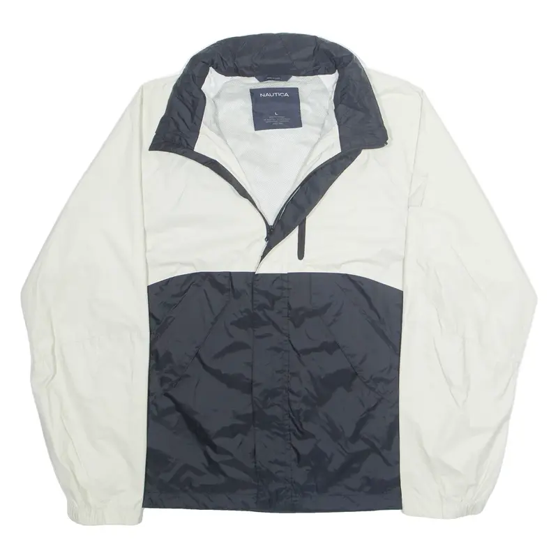 NAUTICA Mens Track Jacket Cream Nylon L