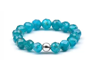 Agato Women's mineral ring with apatite POL-R05 - Circuit: 49 mm