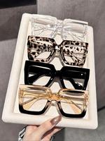 Unisex Fashionable Leopard & Ombre Pattern Eyeglasses, Glasses for Women, Trendy Casual Eyeglass Frames for Women, Fashion Ac...