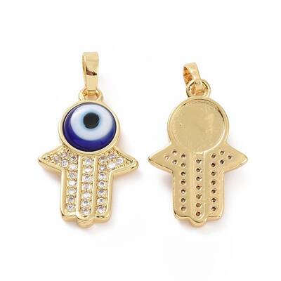 Brass Micro Pave Cubic Zirconia Pendants