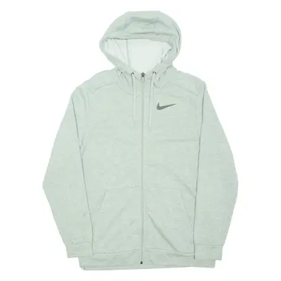NIKE Dri Fit Standard Fit Mens Grey Hoodie Full Zip S