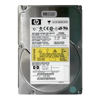 A7835-64001 HP 36.4GB 10000RPM Ultra-160 SCSI 80-Pin LVD 3.5-inch HDD