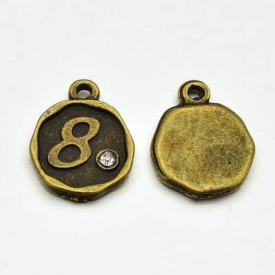 Antique Bronze Plated Alloy Rhinestone Charms