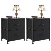 Nightstand with 2 Fabric Drawers, Small Dresser, Side Table, End Table, Bedside Table, Night Stands, Bedroom Furniture