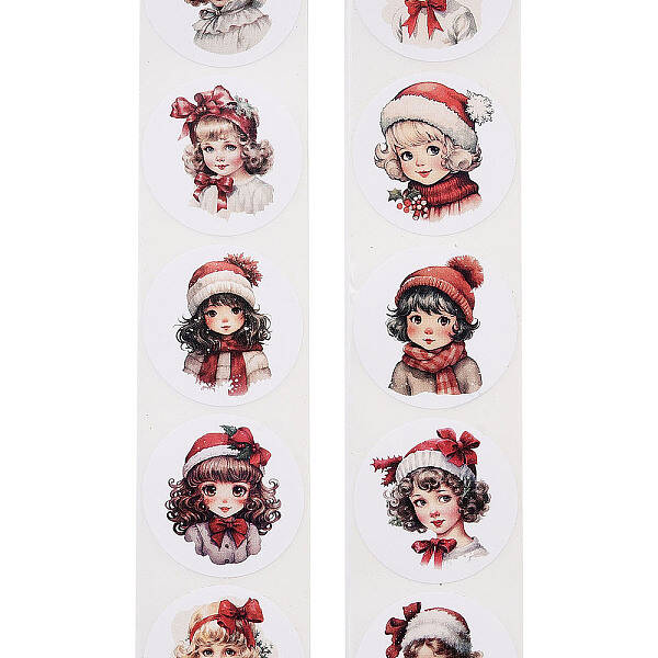 Christmas Round with Word Roll Stickers