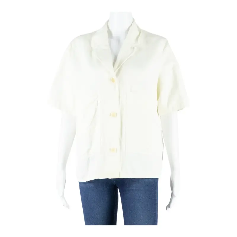 COS Womens Shirt Cream Collared Linen S