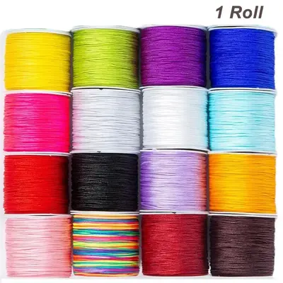 DIY Beading Thread, 1 Roll 45m/49.21 Yards Polyester Thread For Bracelet Necklace Jewelry Making