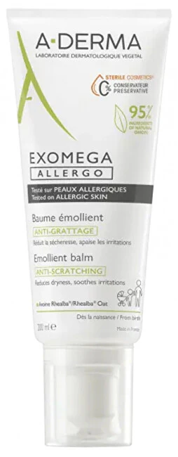 A-Derma Balsamo Emolliente Per Pelli Allergiche E Atopiche Exomega Allergo (Balsamo Emolliente) 200 Ml