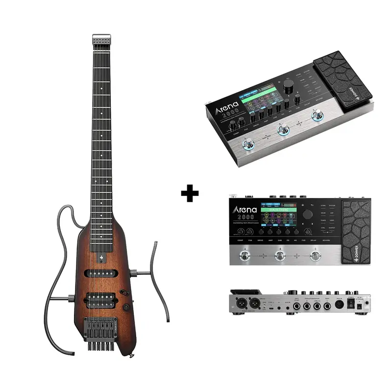 【OPENBOX 】Donner HUSH X Electric Guitar - Sunburst / Guitar+ Arena2000