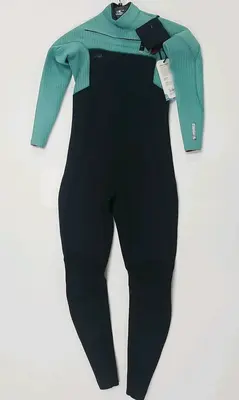 Open Box O'Neill 3/2mm Womens Blueprint Chest Zip Full Wetsuit-Black/Bristol-6-US