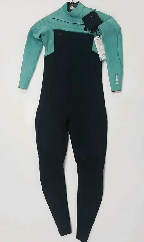 Open Box O'Neill 3/2mm Womens Blueprint Chest Zip Full Wetsuit-Black/Bristol-6-US